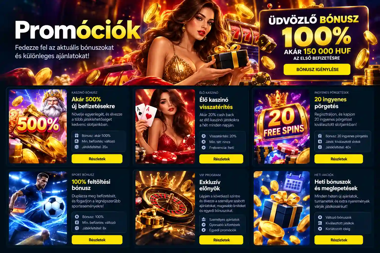 Vox Casino bónuszok oldal – promóciók listája