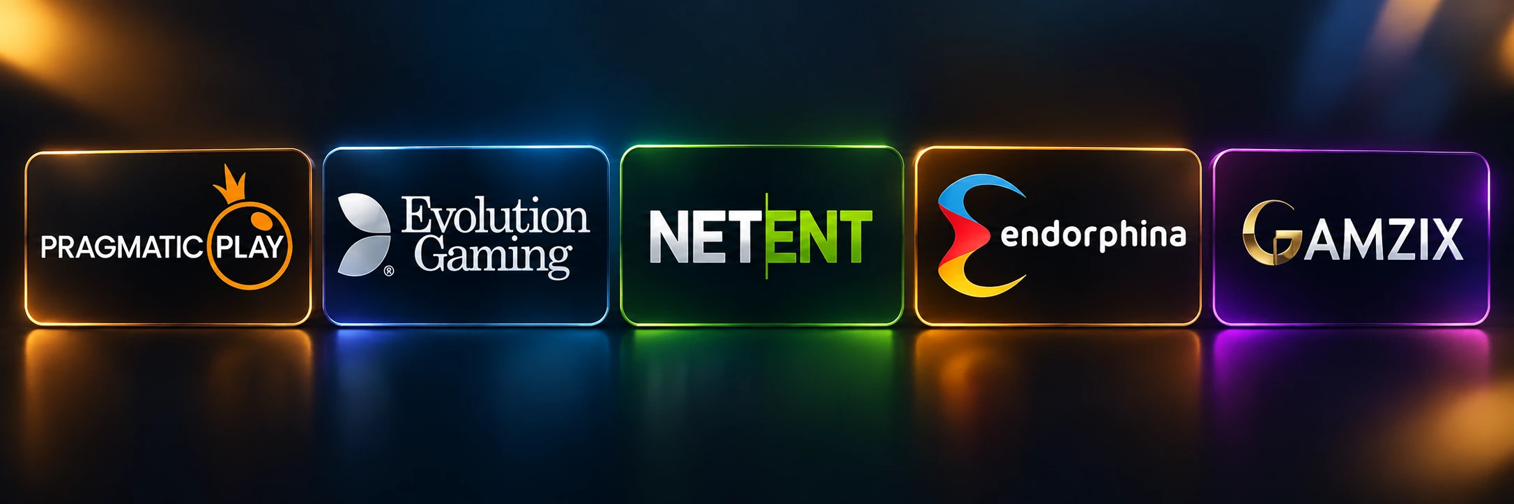 Vox Casino szoftverfejlesztők logói – Pragmatic Play, Evolution Gaming, NetEnt